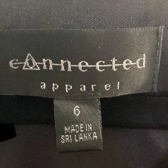 Connected Aparail black satin floral dress size 6 - Picture 5 of 5